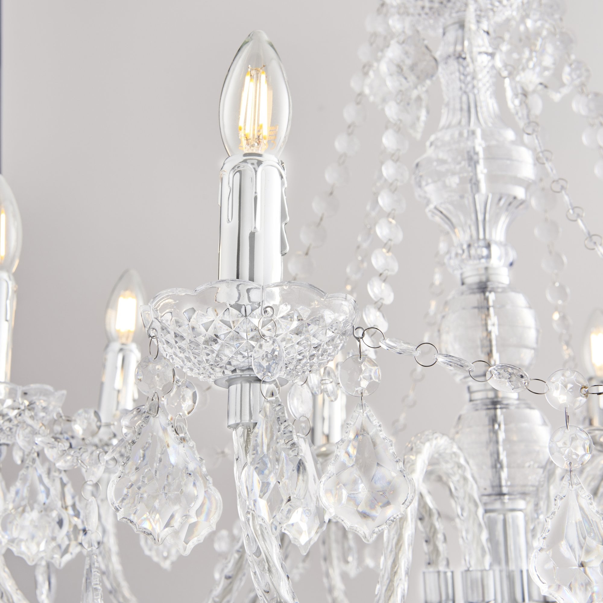 308-8CL Clarence 8 Light Pendant Clear Acrylic & Chrome Plate