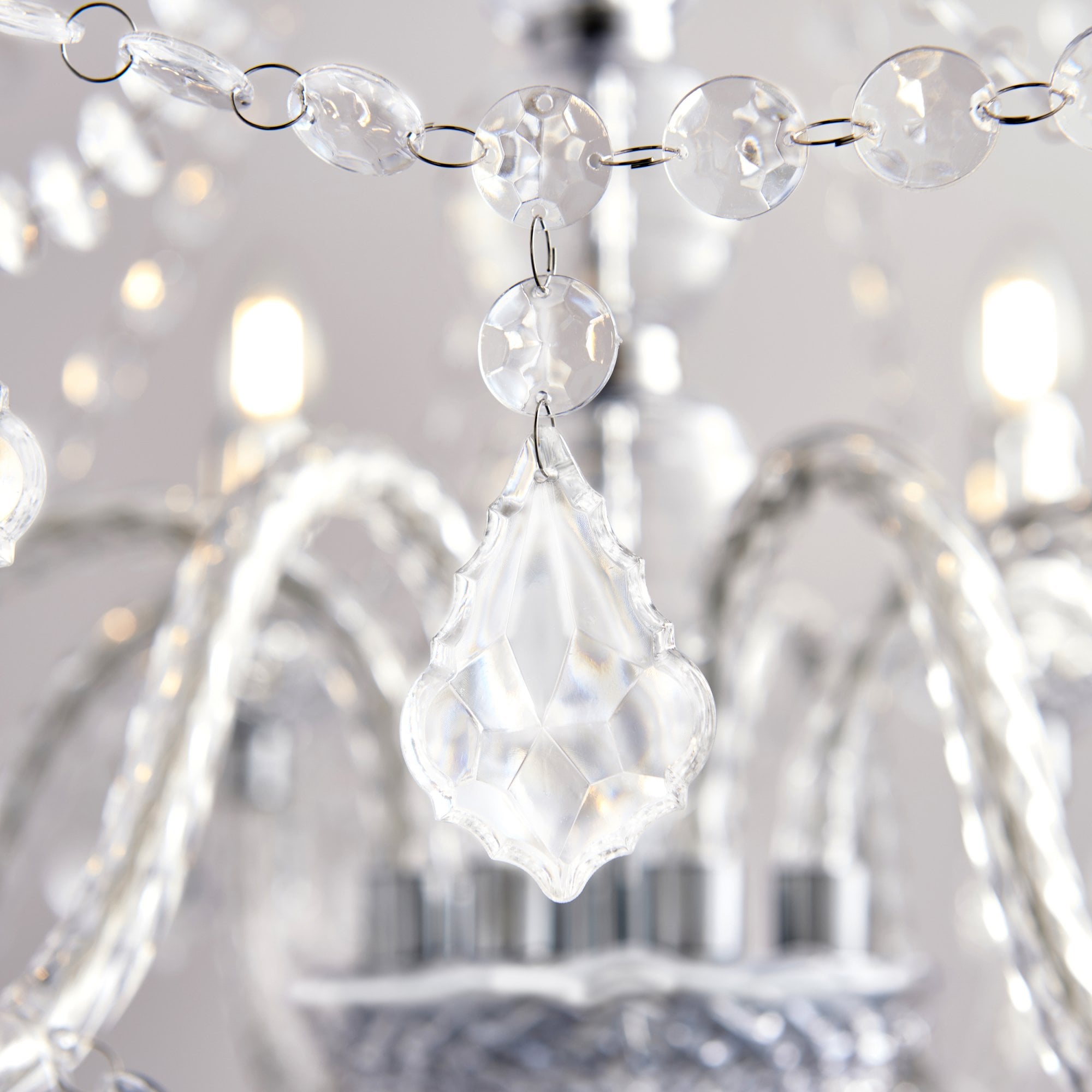 308-8CL Clarence 8 Light Pendant Clear Acrylic & Chrome Plate