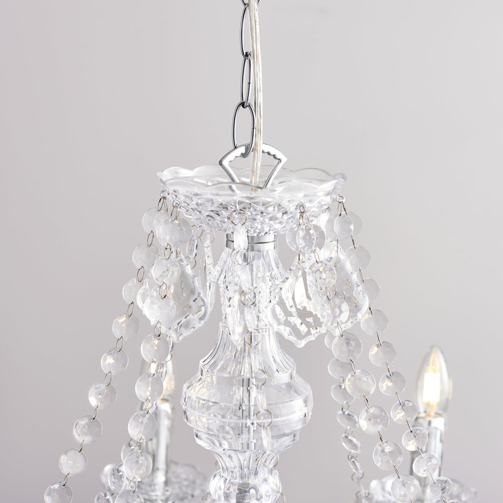 308-8CL Clarence 8 Light Pendant Clear Acrylic & Chrome Plate