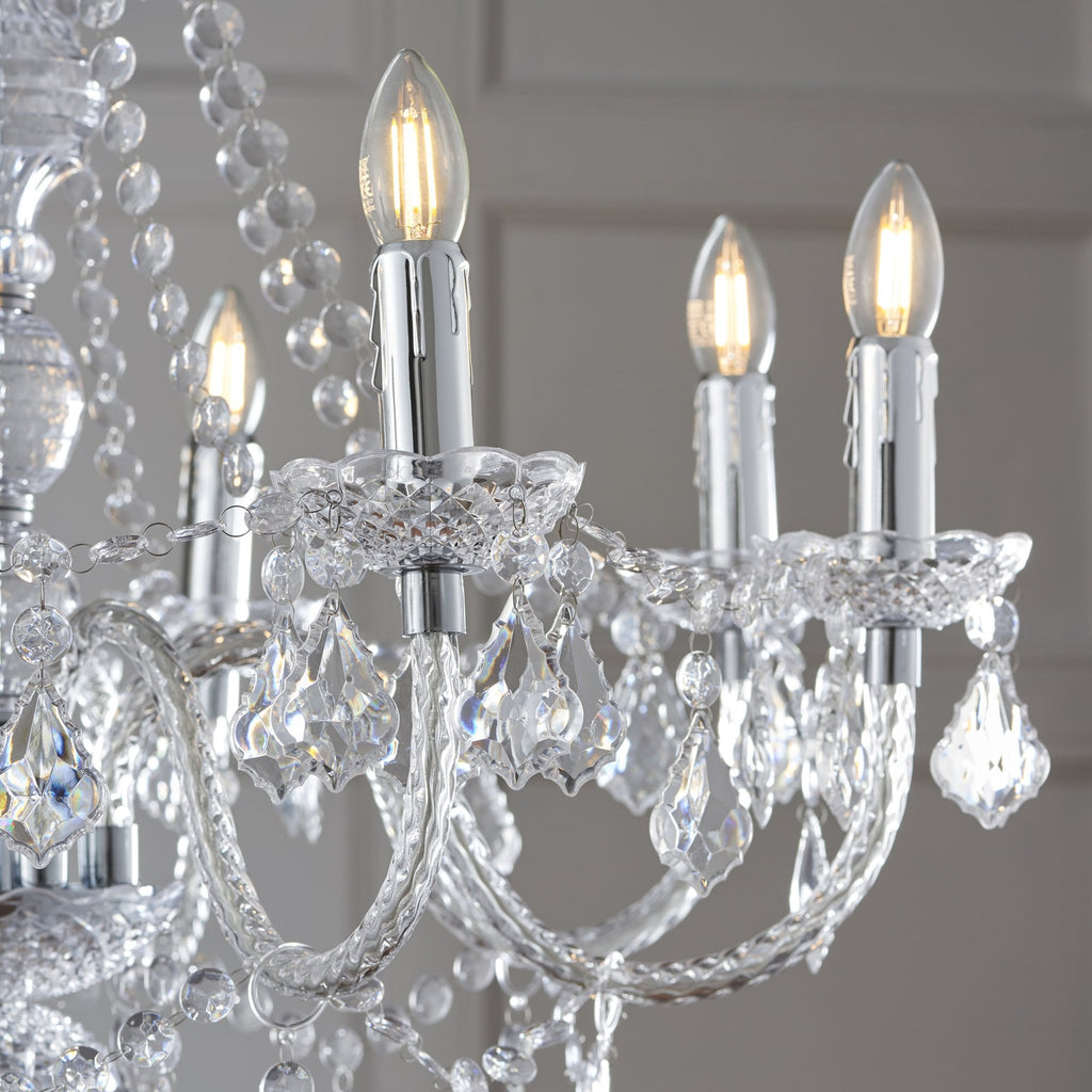 308-8CL Clarence 8 Light Pendant Clear Acrylic & Chrome Plate