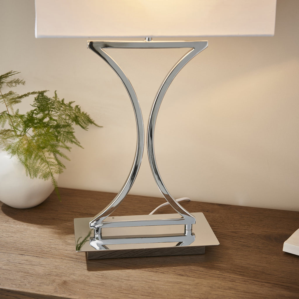 96930-TLCH Epalle 1 Light Table Lamp Chrome Plate & White Fabric