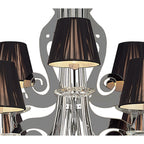 M0376 Acanto Pendant Round 9 Light E14 Polished Chrome Black Shades