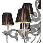M0376 Acanto Pendant Round 9 Light E14 Polished Chrome Black Shades
