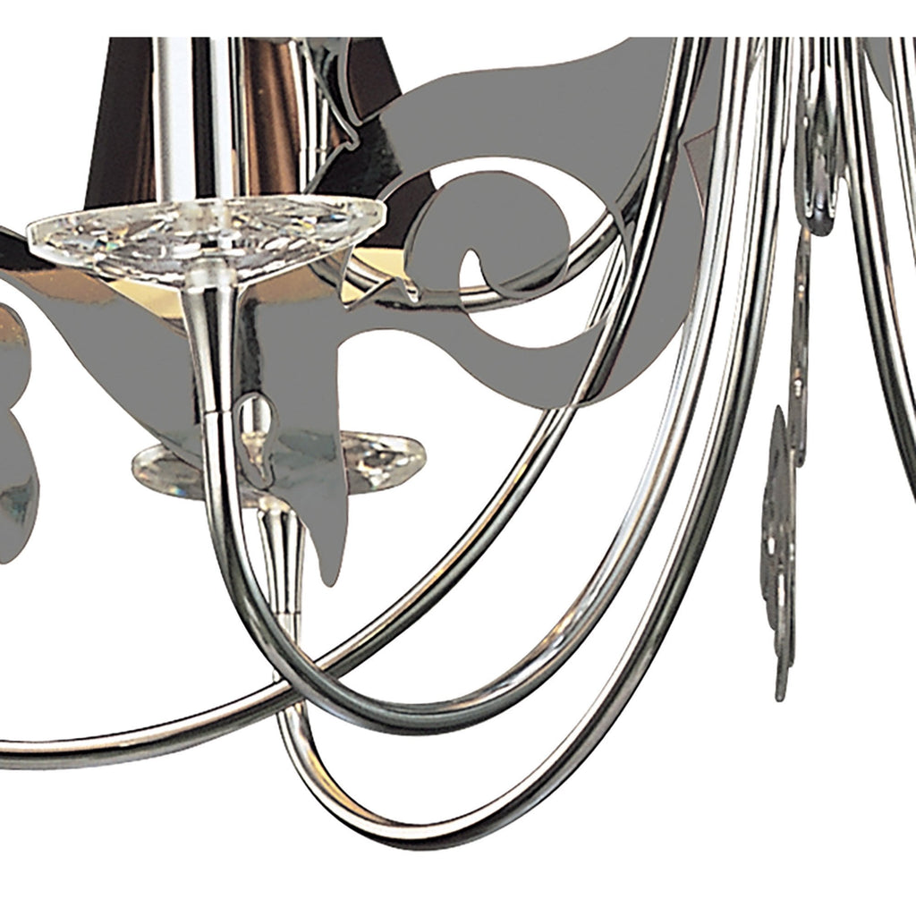 M0376 Acanto Pendant Round 9 Light E14 Polished Chrome Black Shades