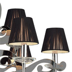 M0376 Acanto Pendant Round 9 Light E14 Polished Chrome Black Shades
