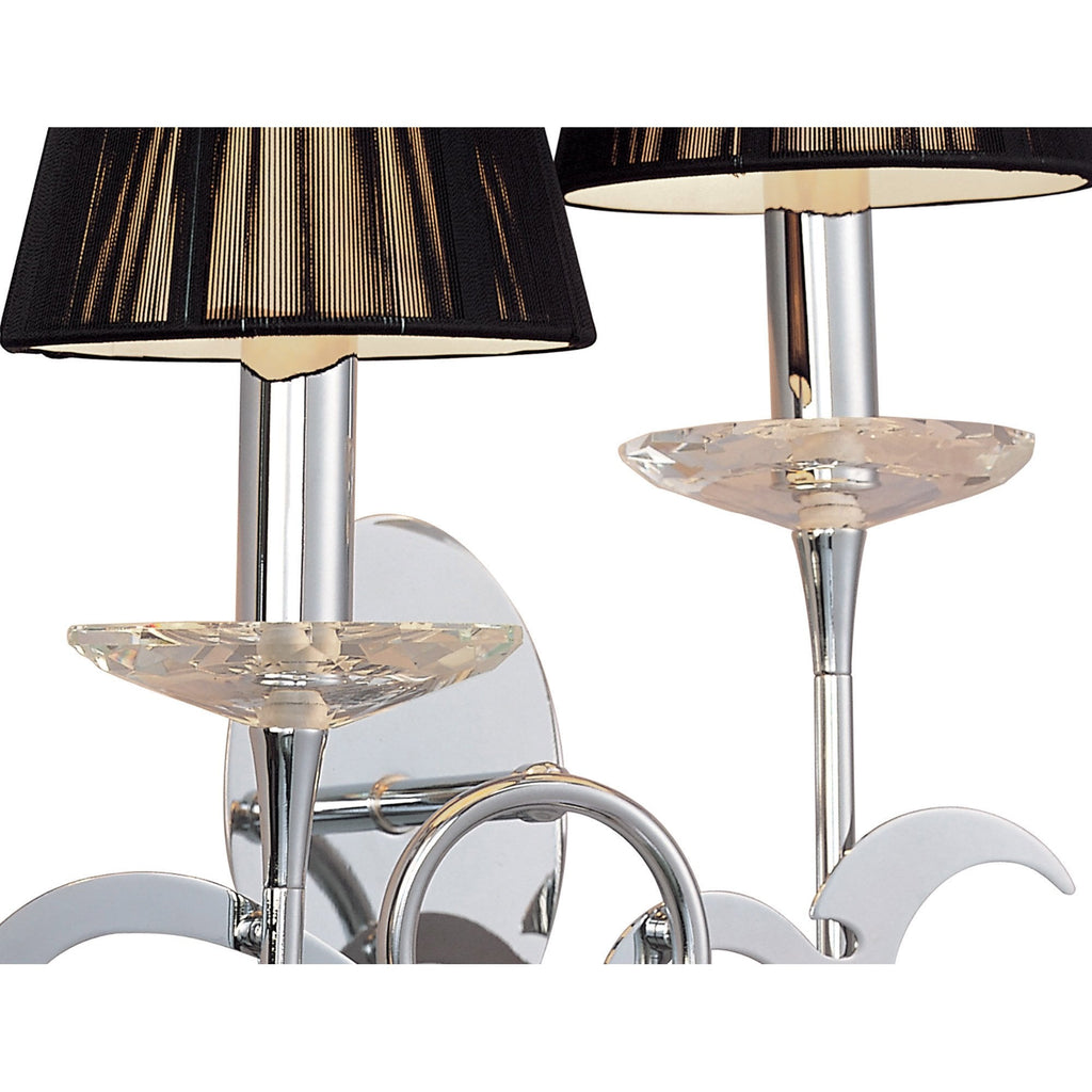 M0380 Acanto Wall Lamp 2 Light E14 Polished Chrome Black Shades