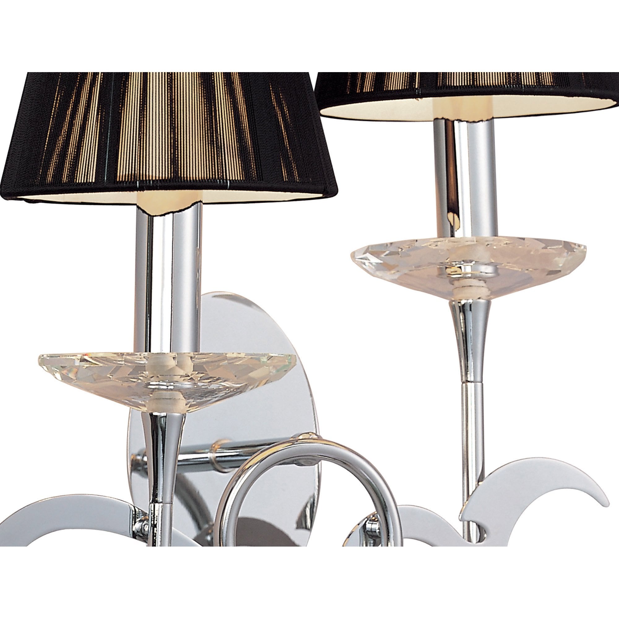 M0380 Acanto Wall Lamp 2 Light E14 Polished Chrome Black Shades