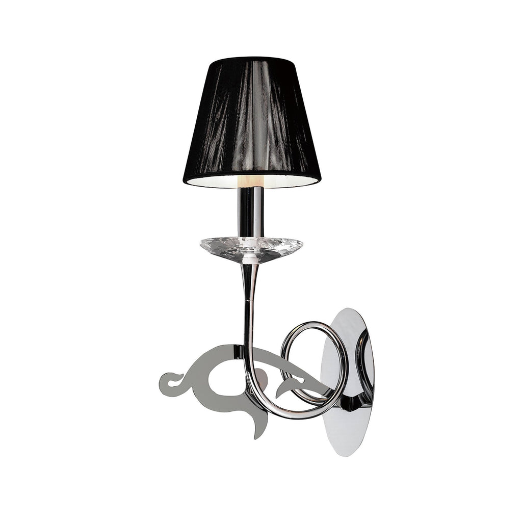 M0379/S Acanto Wall Lamp Switched 1 Light E14 Polished Chrome Black Shade
