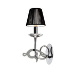 M0379/S Acanto Wall Lamp Switched 1 Light E14 Polished Chrome Black Shade