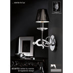 M0379/S Acanto Wall Lamp Switched 1 Light E14 Polished Chrome Black Shade