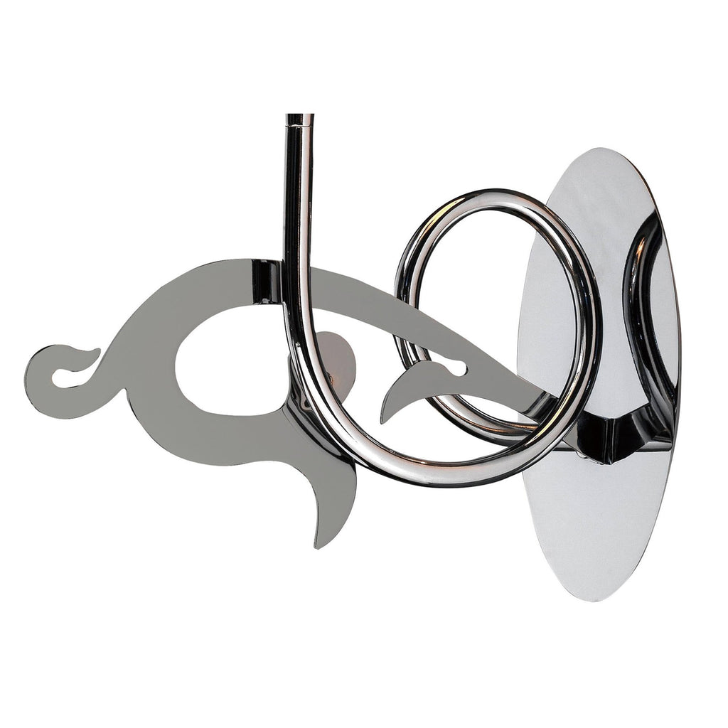 M0379/S Acanto Wall Lamp Switched 1 Light E14 Polished Chrome Black Shade