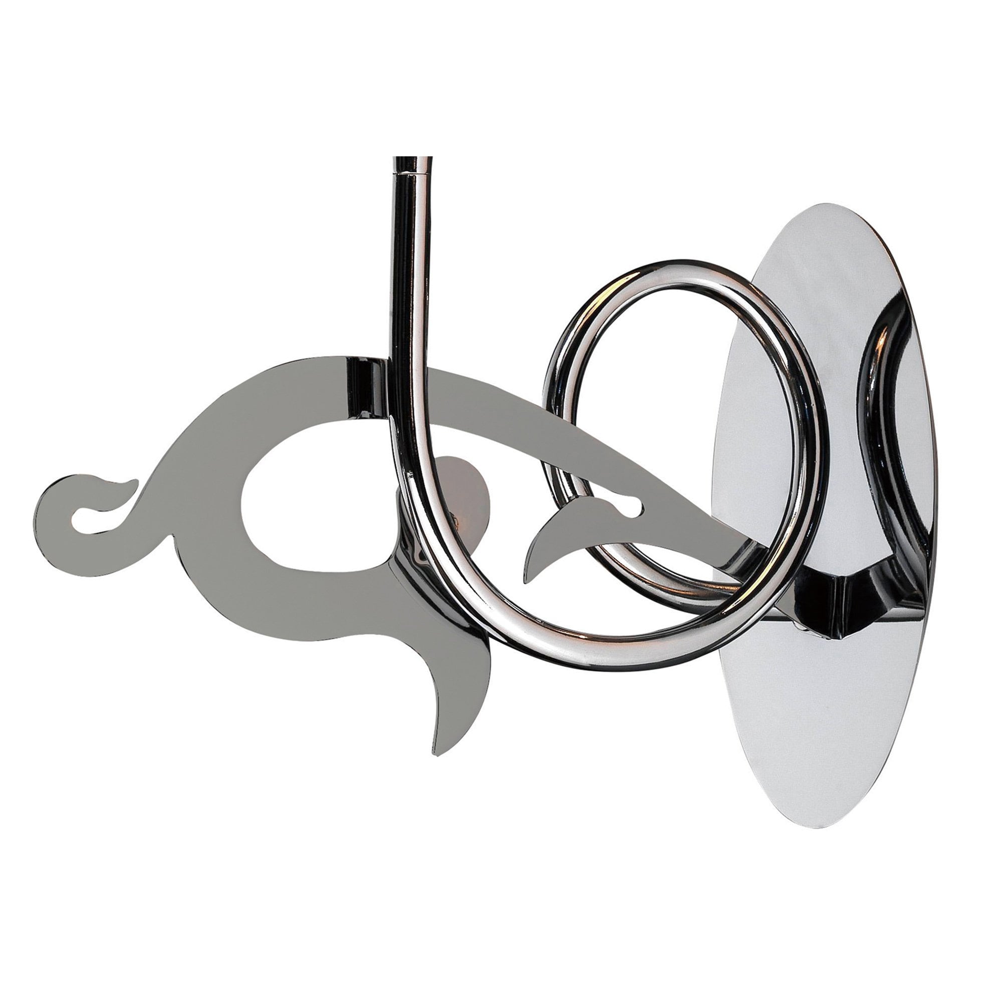 M0379/S Acanto Wall Lamp Switched 1 Light E14 Polished Chrome Black Shade
