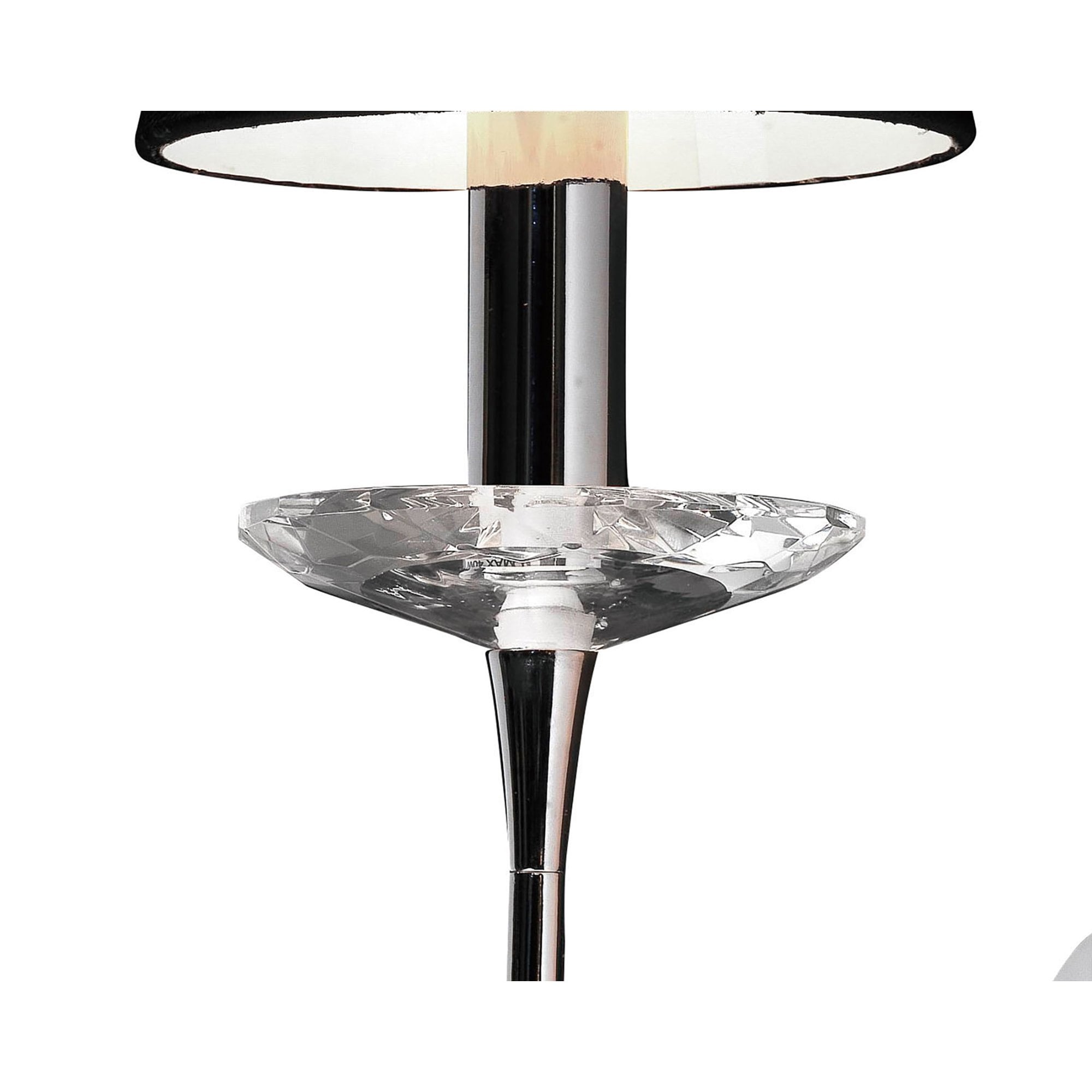 M0379/S Acanto Wall Lamp Switched 1 Light E14 Polished Chrome Black Shade