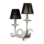 M0382 Acanto Table Lamp 2 Light E14 Polished Chrome Black Shades