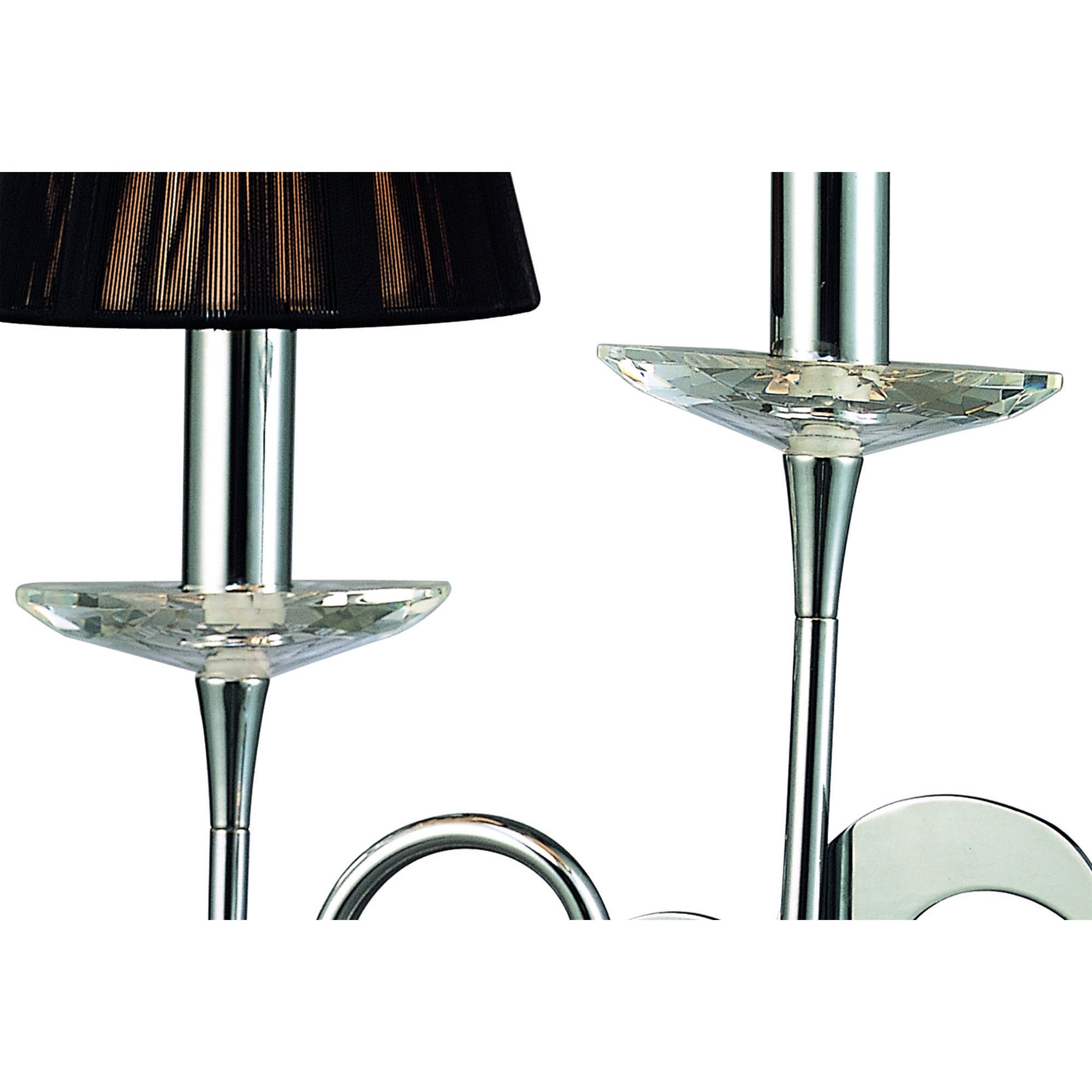 M0382 Acanto Table Lamp 2 Light E14 Polished Chrome Black Shades