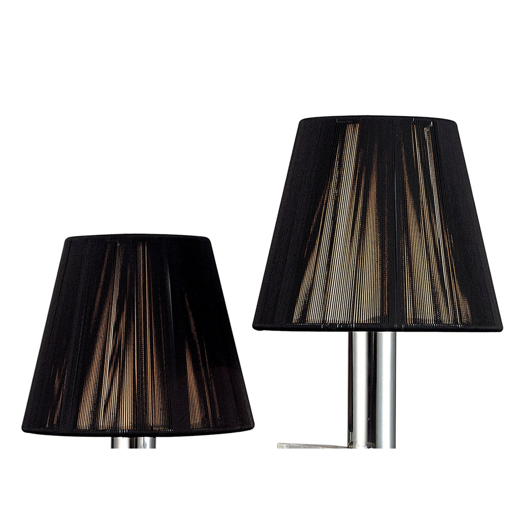 M0382 Acanto Table Lamp 2 Light E14 Polished Chrome Black Shades