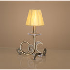 M0381AB Acanto Table Lamp 1 Light E14 Antique Brass Amber Cream Shade