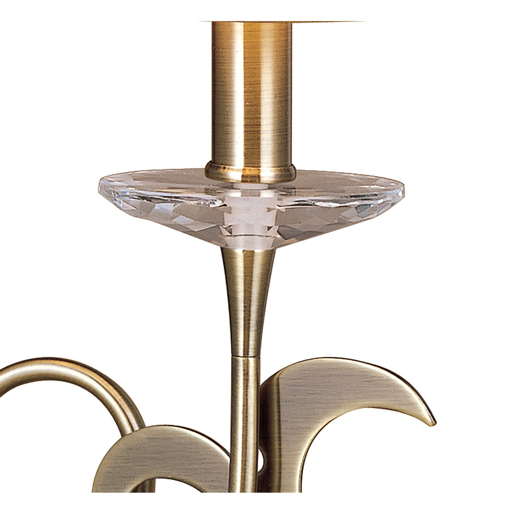 M0381AB Acanto Table Lamp 1 Light E14 Antique Brass Amber Cream Shade