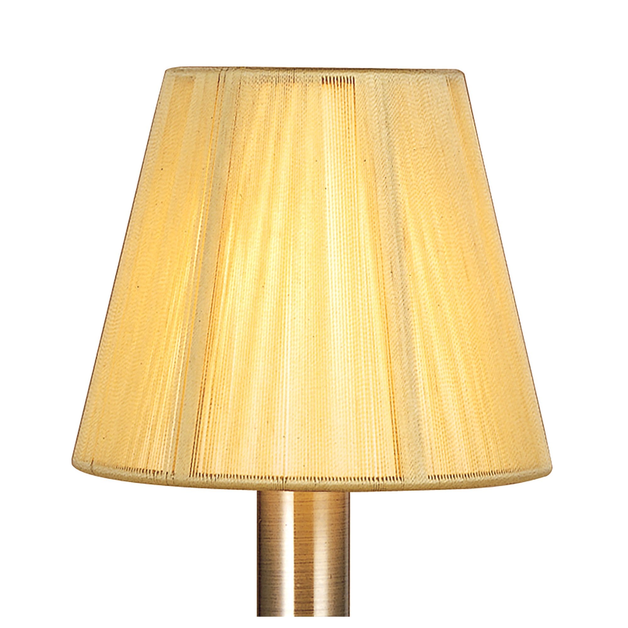 M0381AB Acanto Table Lamp 1 Light E14 Antique Brass Amber Cream Shade