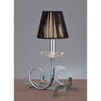 M0381 Acanto Table Lamp 1 Light E14 Polished Chrome Black Shade