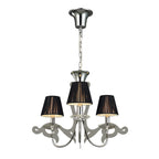 M0378 Acanto Pendant Round 3 Light E14 Polished Chrome Black Shades
