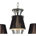 M0378 Acanto Pendant Round 3 Light E14 Polished Chrome Black Shades
