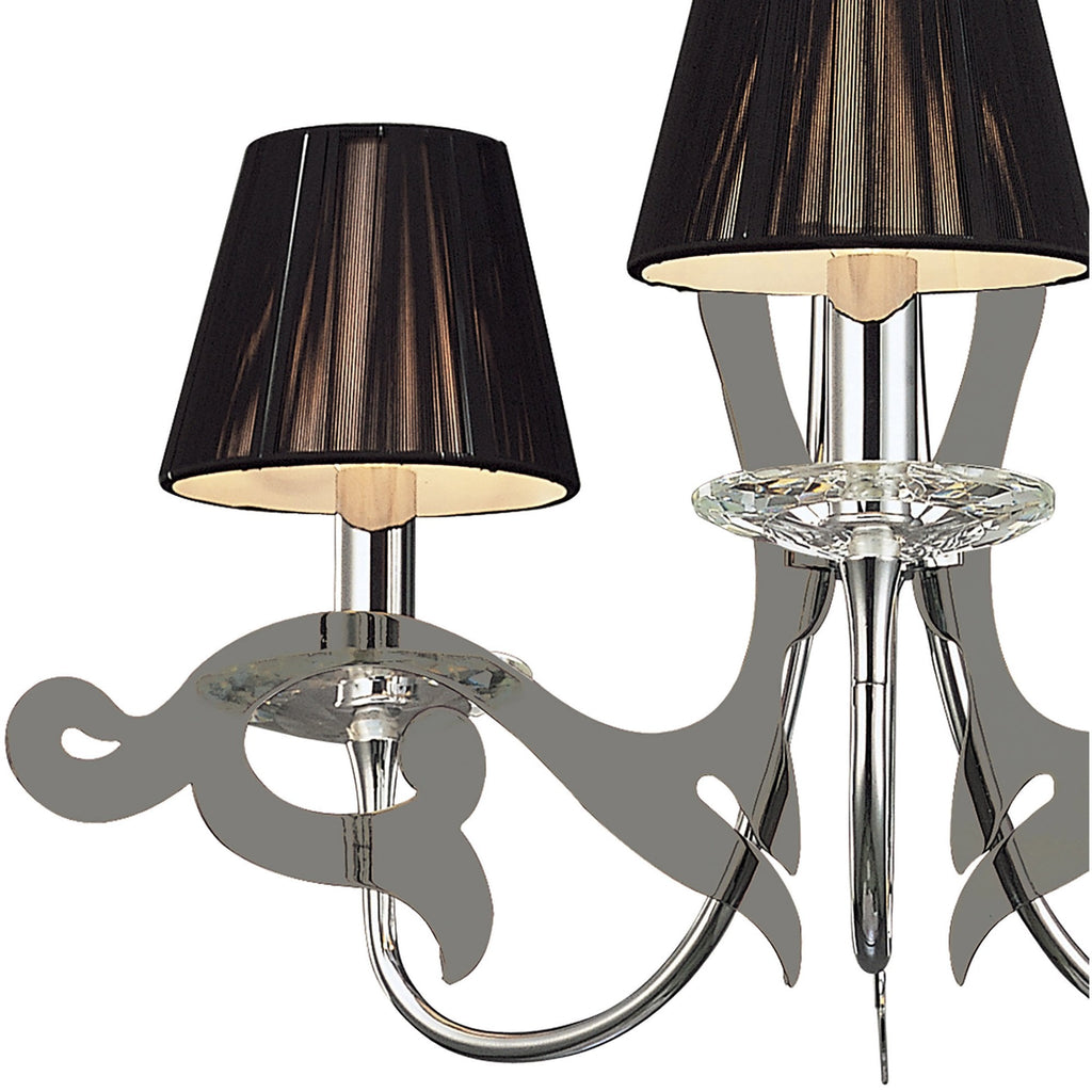 M0378 Acanto Pendant Round 3 Light E14 Polished Chrome Black Shades