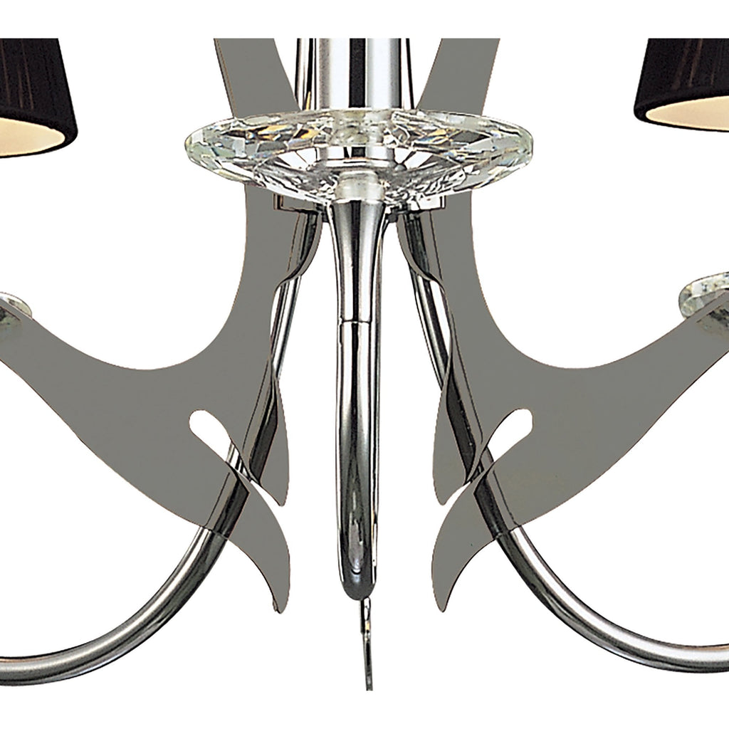M0378 Acanto Pendant Round 3 Light E14 Polished Chrome Black Shades