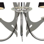 M0378 Acanto Pendant Round 3 Light E14 Polished Chrome Black Shades