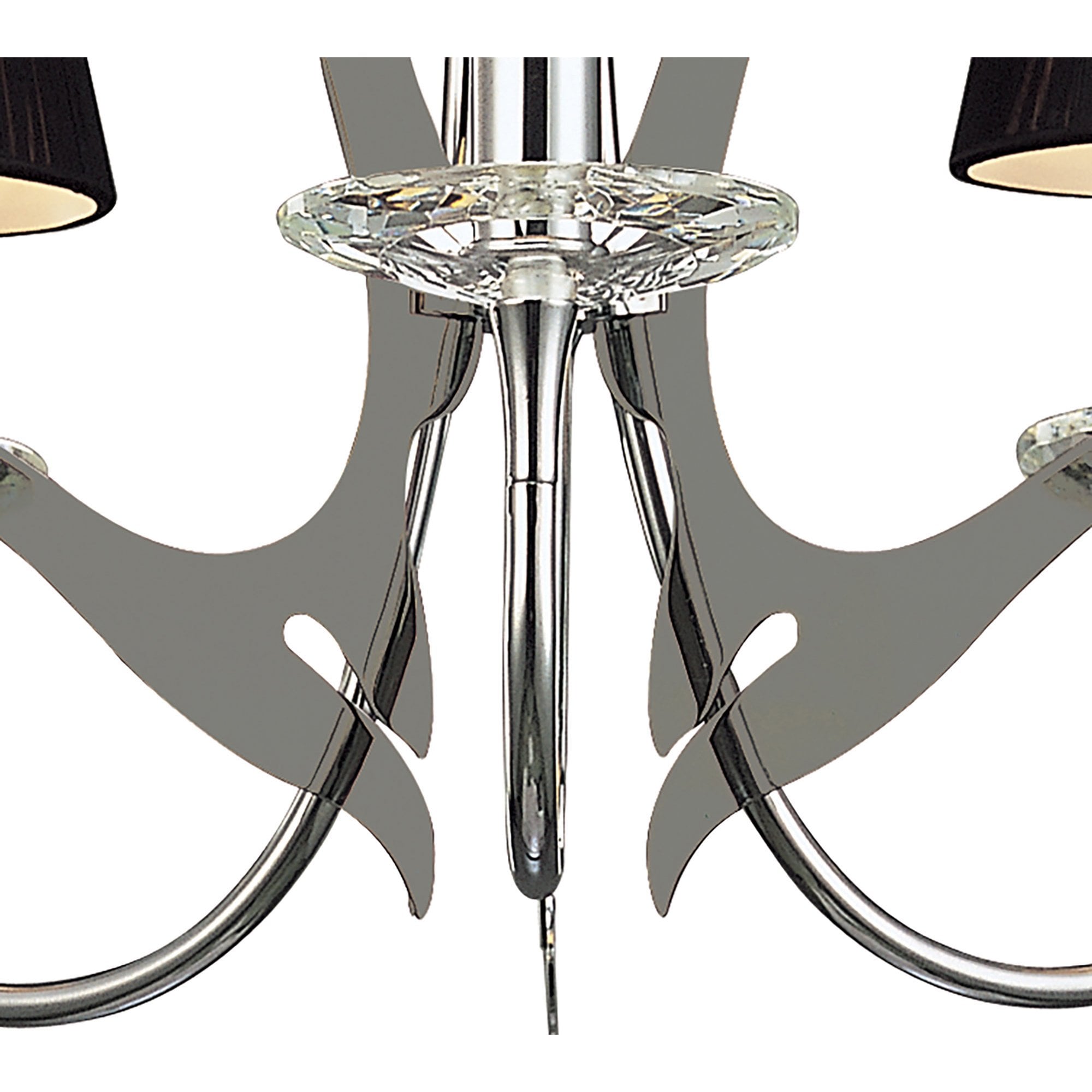 M0378 Acanto Pendant Round 3 Light E14 Polished Chrome Black Shades