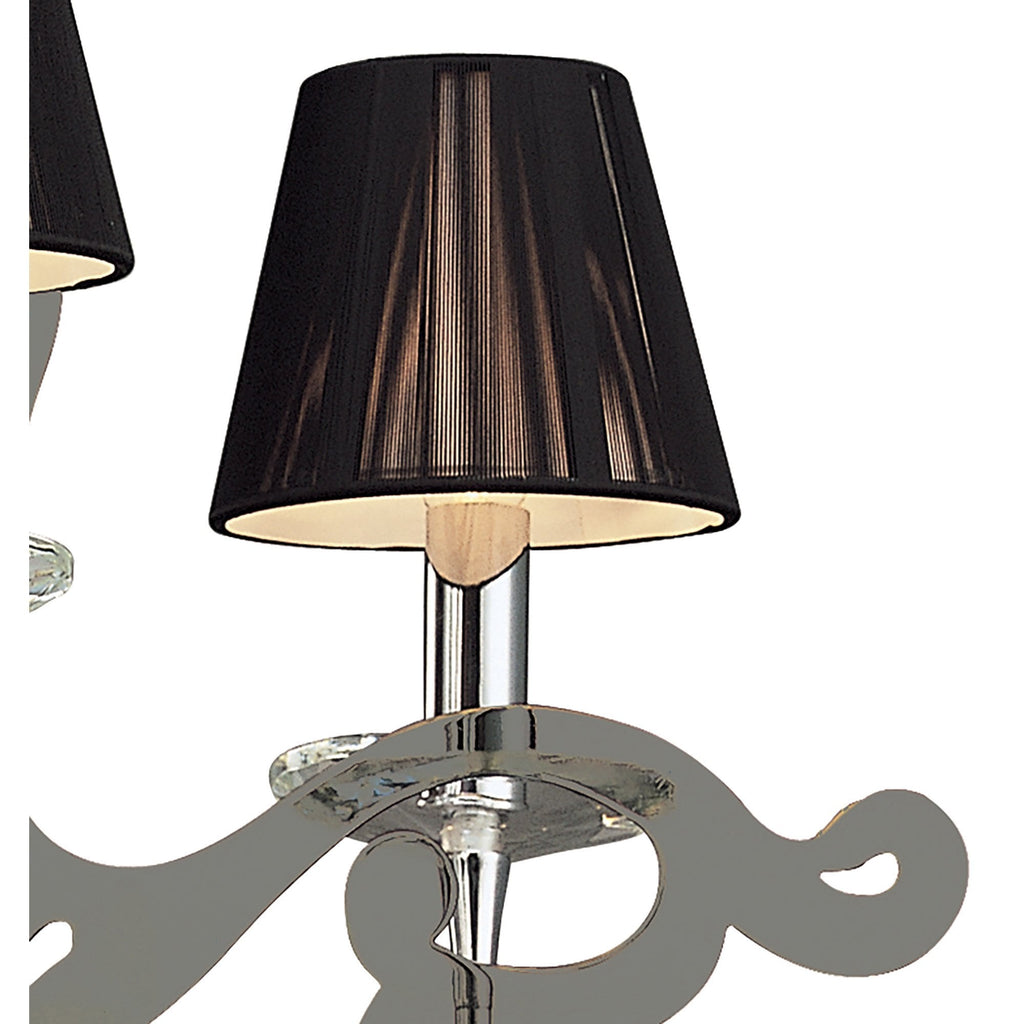 M0378 Acanto Pendant Round 3 Light E14 Polished Chrome Black Shades