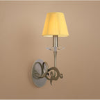 M0379AB Acanto Wall Lamp 1 Light E14 Antique Brass Amber Cream Shade