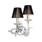 M0380/S Acanto Wall Lamp Switched 2 Light E14 Polished Chrome Black Shades