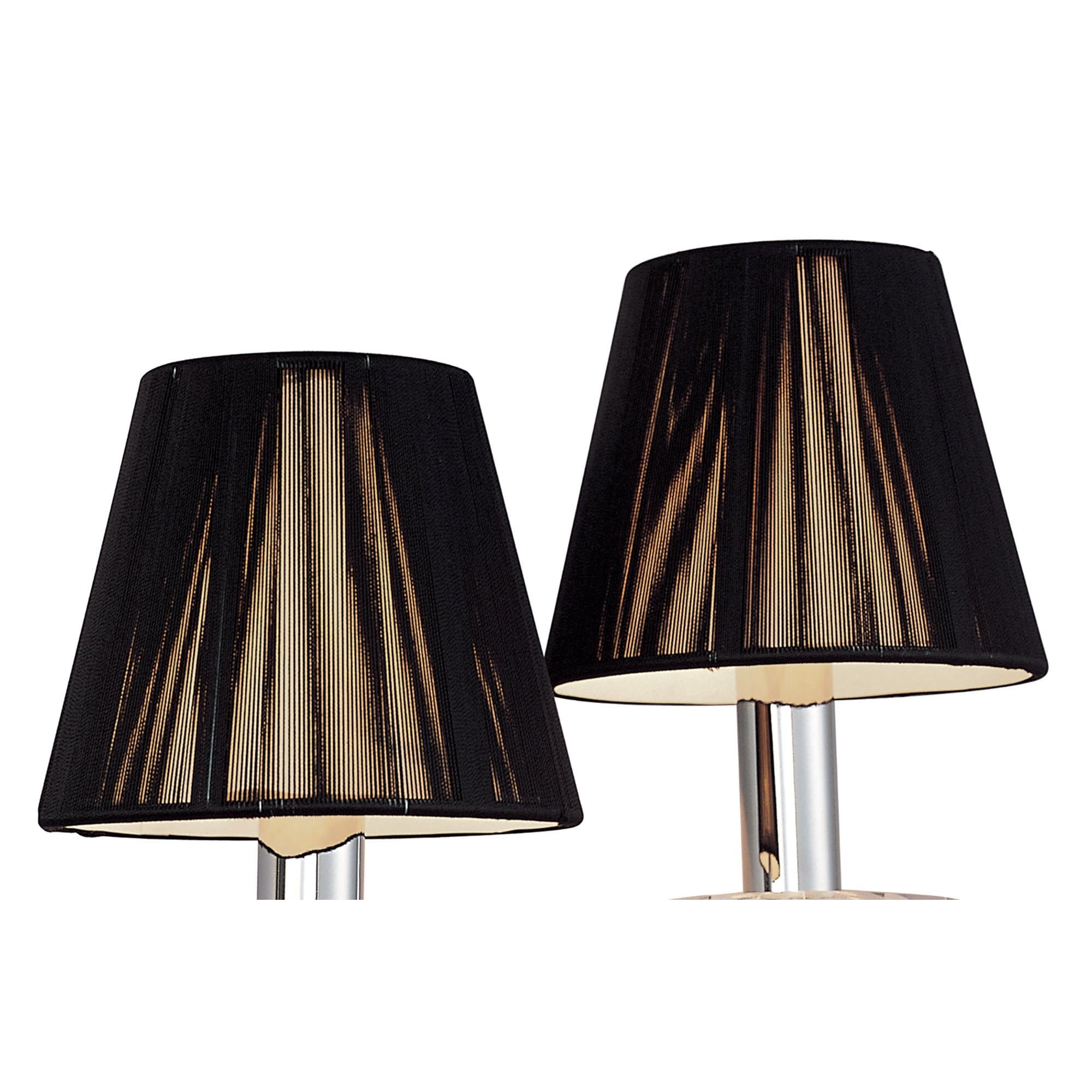 M0380/S Acanto Wall Lamp Switched 2 Light E14 Polished Chrome Black Shades