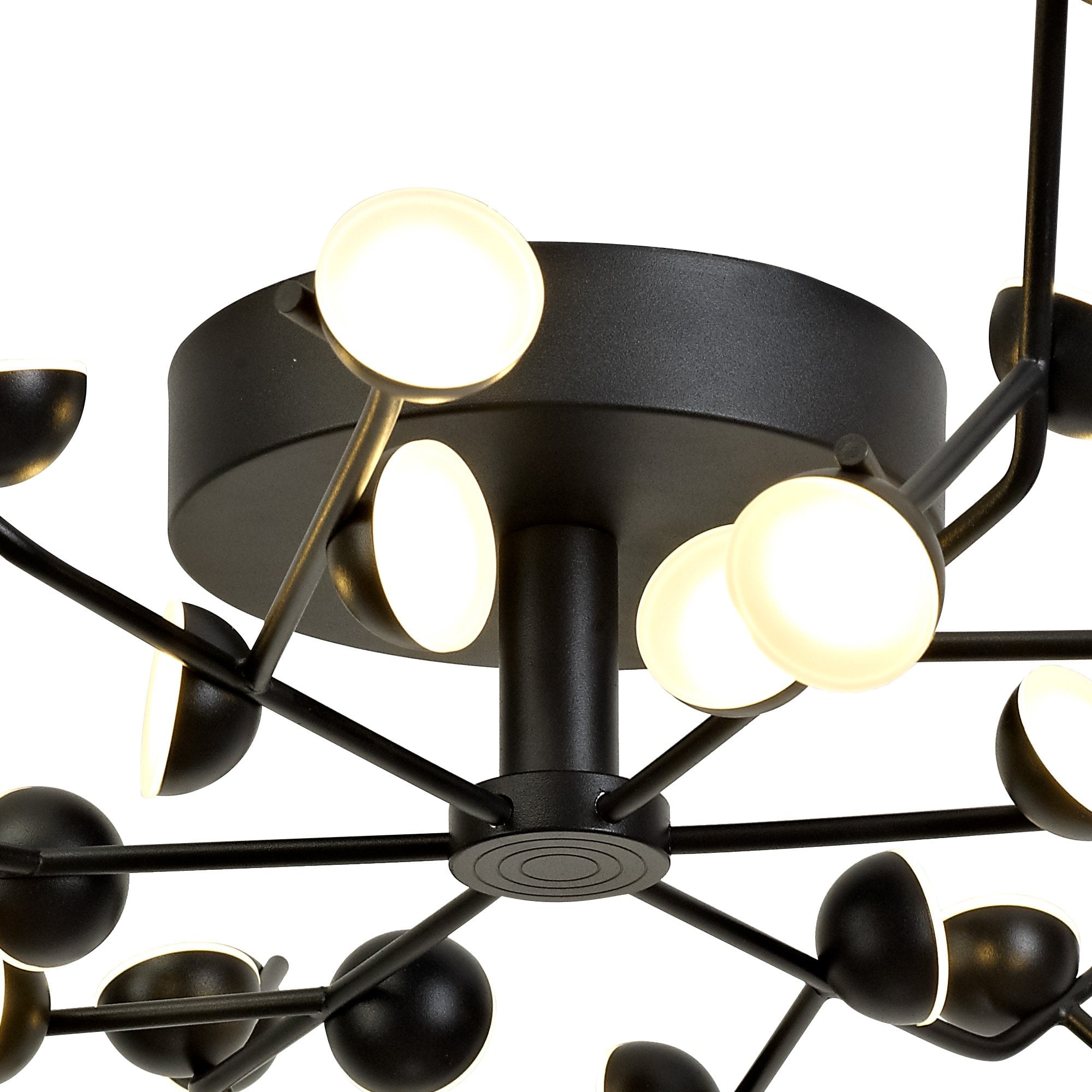M6422 Adn 36 Light Ceiling Round 74cm 100W LED Black