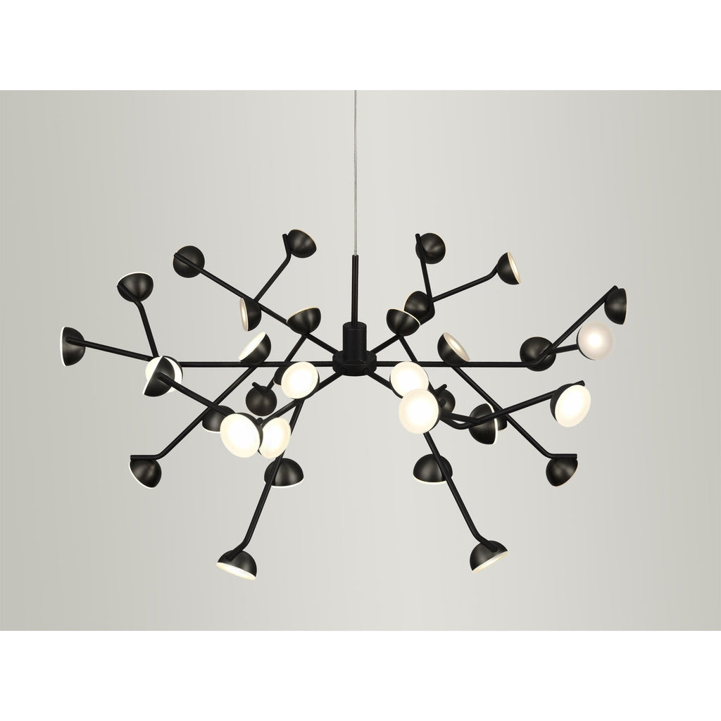 M6417 Adn 36 Light Pendant Round 74cm 100W LED Black