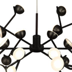 M6417 Adn 36 Light Pendant Round 74cm 100W LED Black
