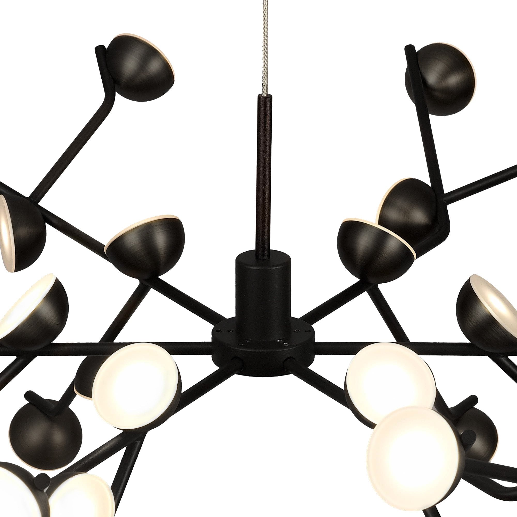 M6417 Adn 36 Light Pendant Round 74cm 100W LED Black