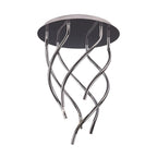 M0003 Aire Ceiling Round 6 Light G4 Vertical Arms Polished Chrome