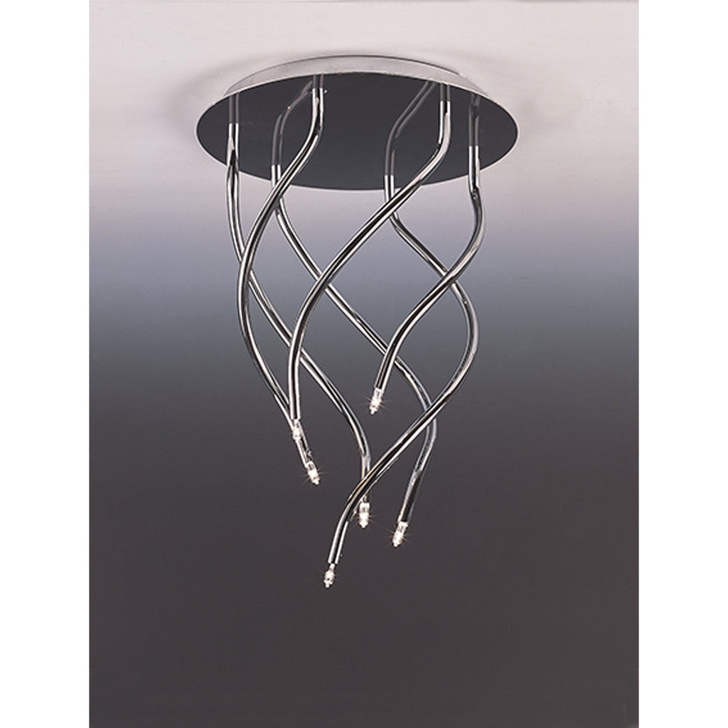 M0003 Aire Ceiling Round 6 Light G4 Vertical Arms Polished Chrome