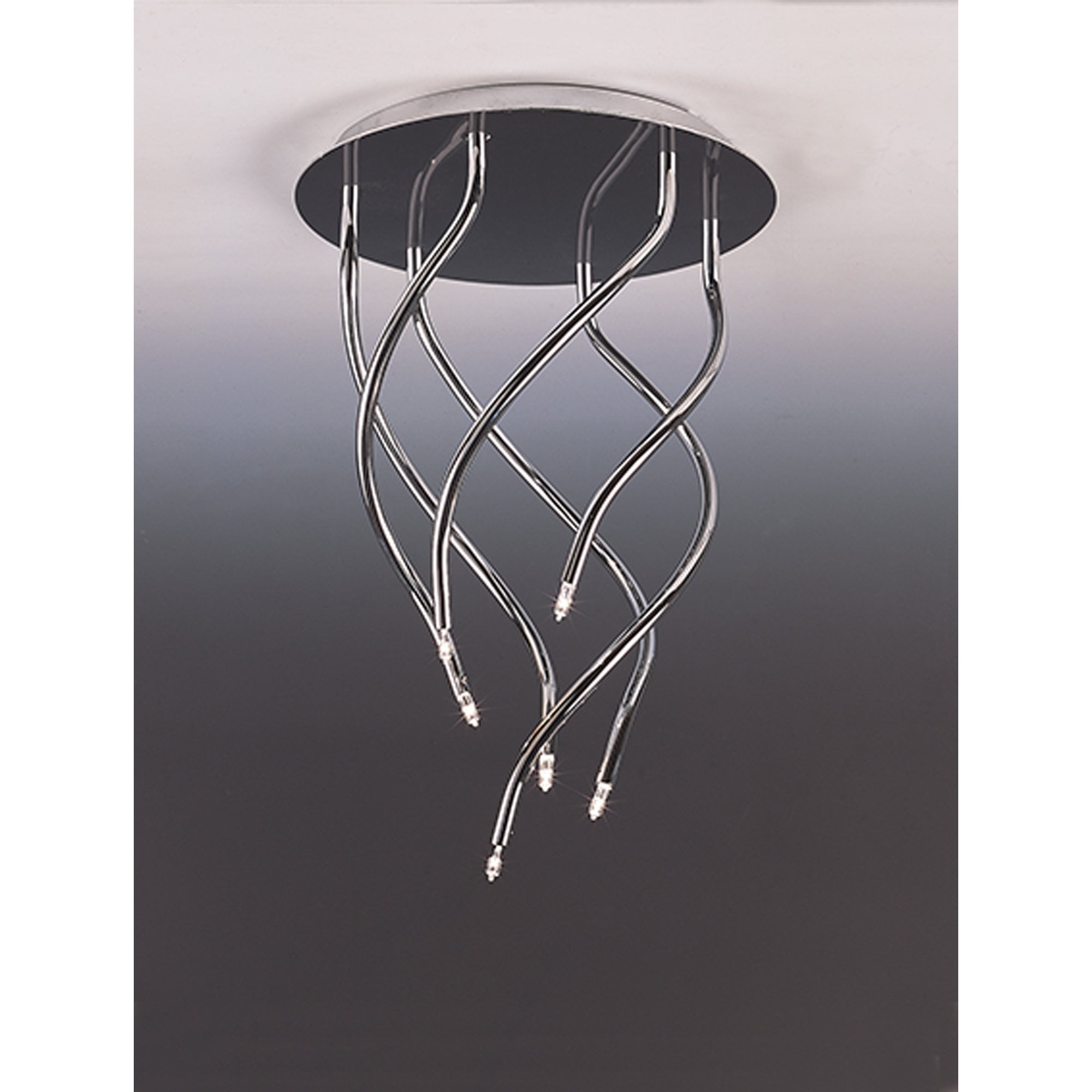 M0003 Aire Ceiling Round 6 Light G4 Vertical Arms Polished Chrome