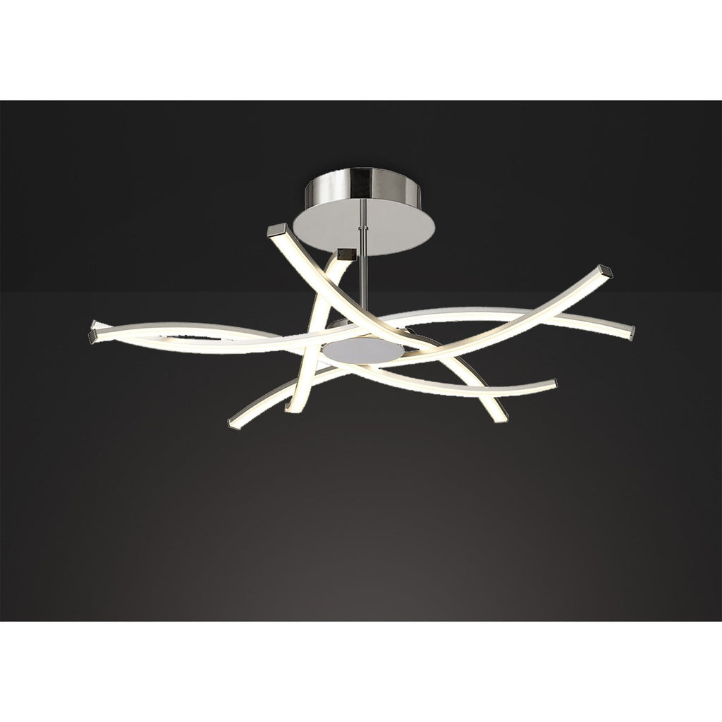 M6030 Aire Semi Flush 42W LED Silver/Frosted Acrylic/Polished Chrome