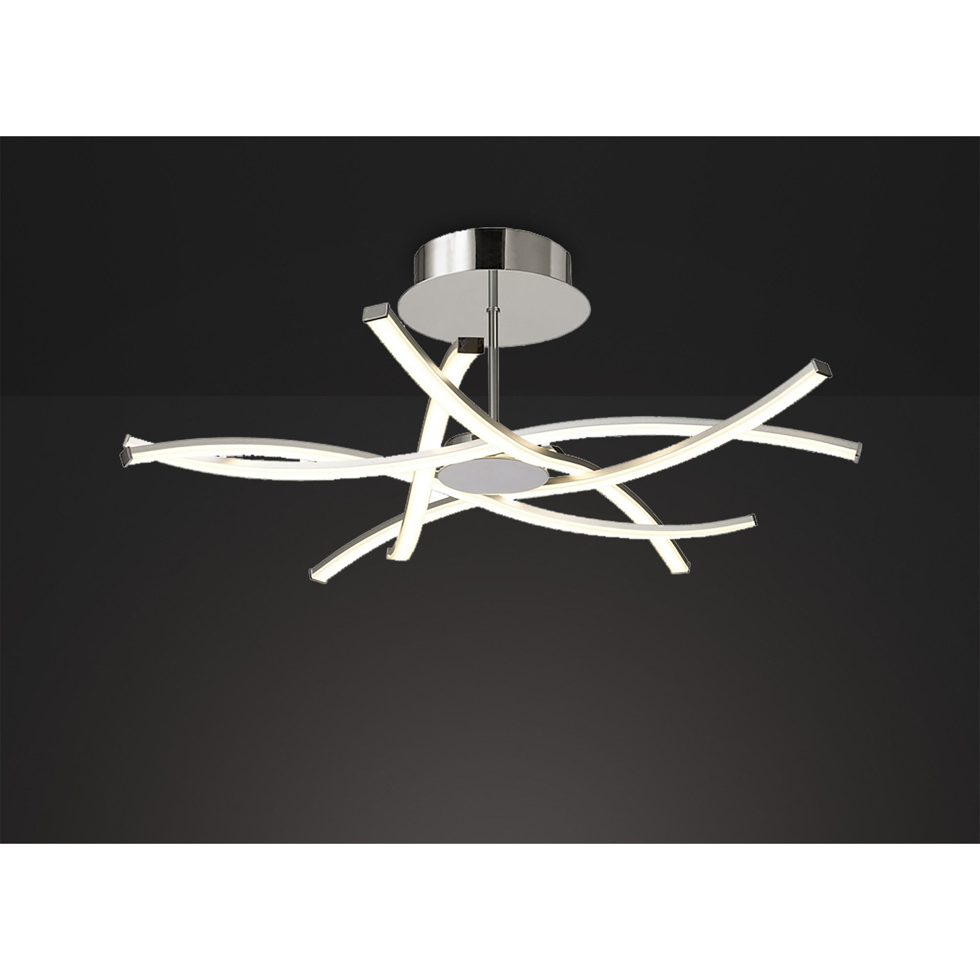 M6030 Aire Semi Flush 42W LED Silver/Frosted Acrylic/Polished Chrome