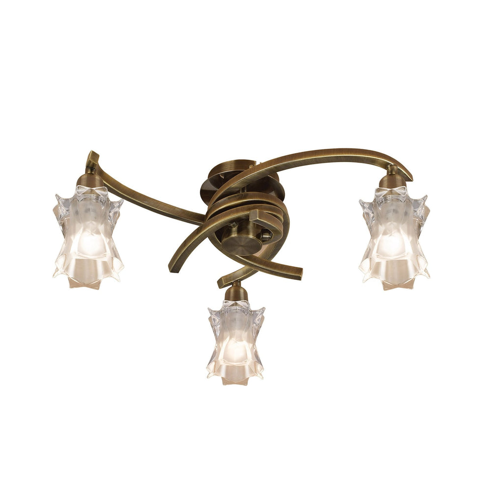 M8618AB/1 Alaska Ceiling 3 Light Antique Brass