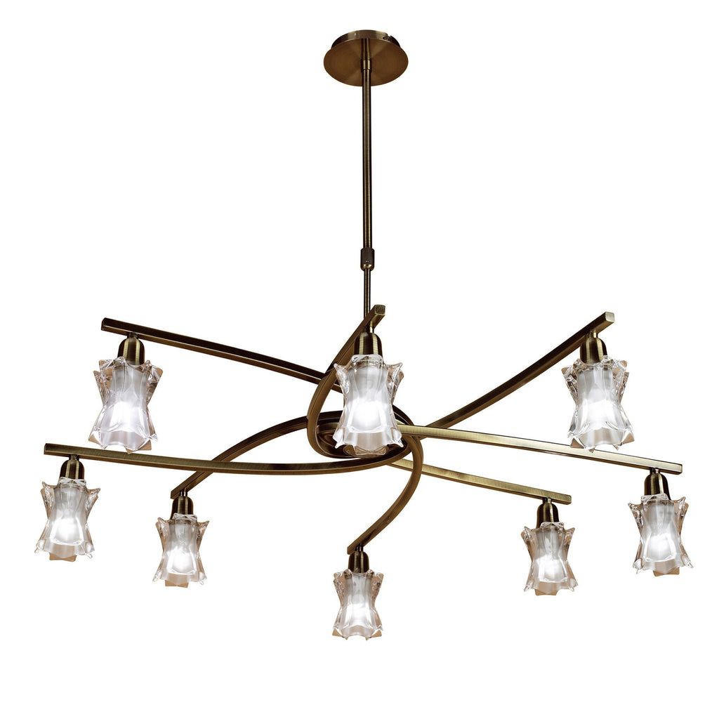 M8605AB/1 Alaska Pendant Convertible To Semi Flush 8 Light Antique Brass