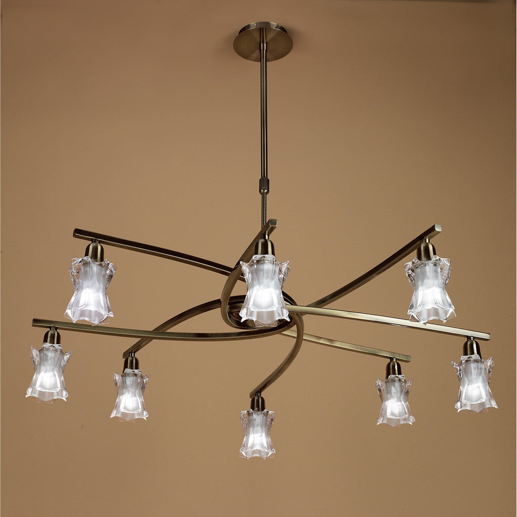M8605AB/1 Alaska Pendant Convertible To Semi Flush 8 Light Antique Brass