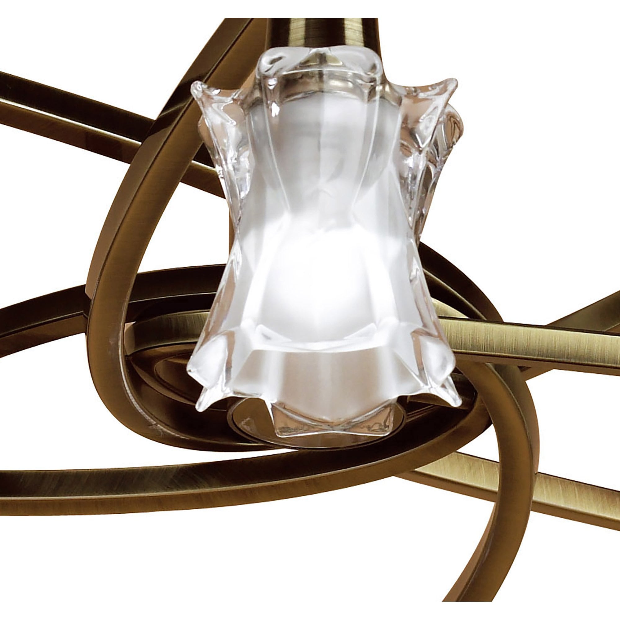 M8605AB/1 Alaska Pendant Convertible To Semi Flush 8 Light Antique Brass