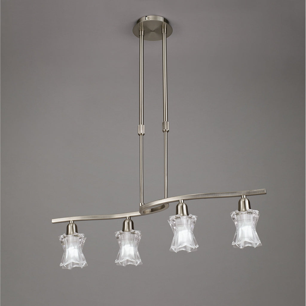 M8609/1 Alaska Telescopic 4 Light Satin Nickel