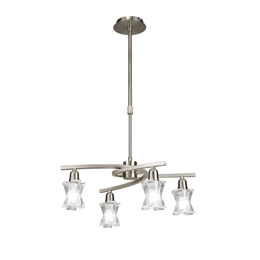M8607/1 Alaska Pendant Convertible To Semi Flush 4 Light Satin Nickel