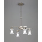 M8607/1 Alaska Pendant Convertible To Semi Flush 4 Light Satin Nickel
